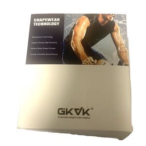 White GKVK Mens Slimming Body Shaper Vest Chest Compression Shirt Size XXL